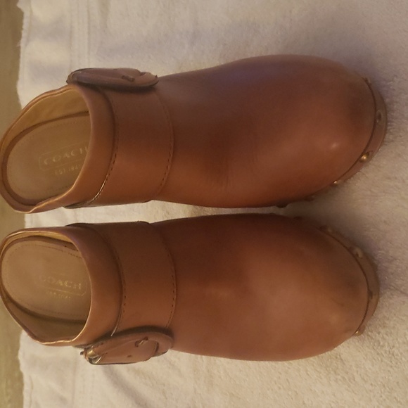 COACH ELAINE BROWN SKY HIGH MULES CLOGS 7.5M - Picture 2 of 7